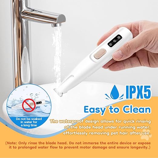 LED Paw Hair Trimmer for Dogs & Cats – Safe, Quiet & Waterproof Pet Grooming Tool