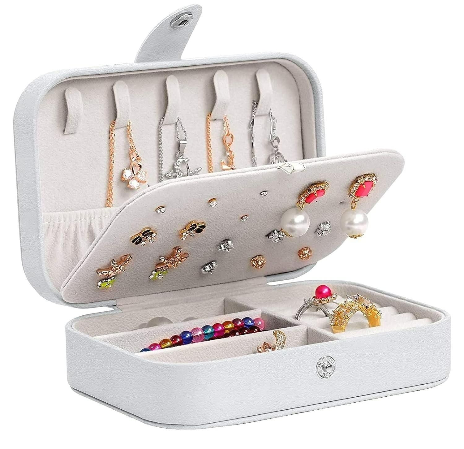 Travel Jewellery Organizer Box – Multi-Compartment Storage Case
